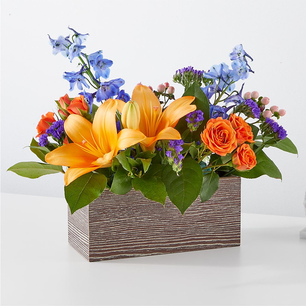 Radiant Citrus Box Bouquet – AMCS FLOWERS & PERSONAL SERVICES LLC, Chesapeake VA