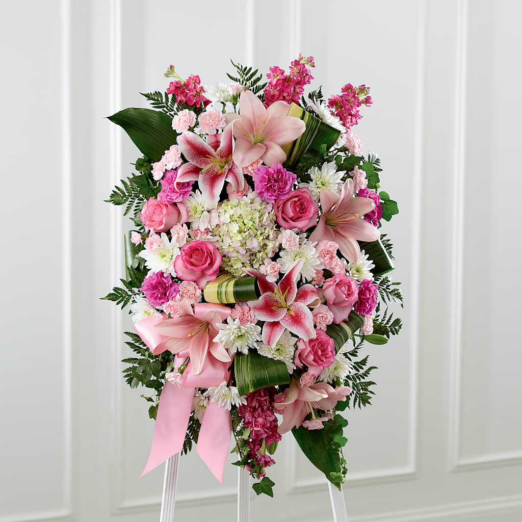 Comforting Standing Spray – AMCS FLOWERS & PERSONAL SERVICES LLC, Chesapeake VA