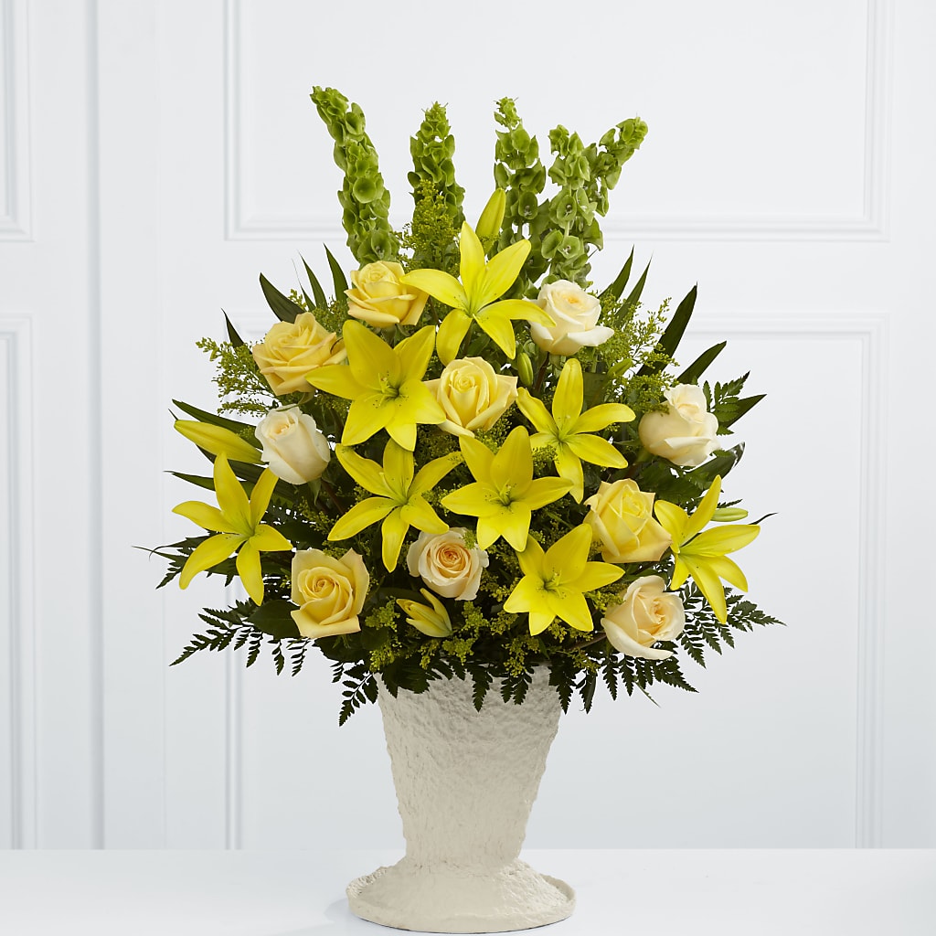 Golden Memories Arrangement – AMCS FLOWERS & PERSONAL SERVICES LLC, Chesapeake VA