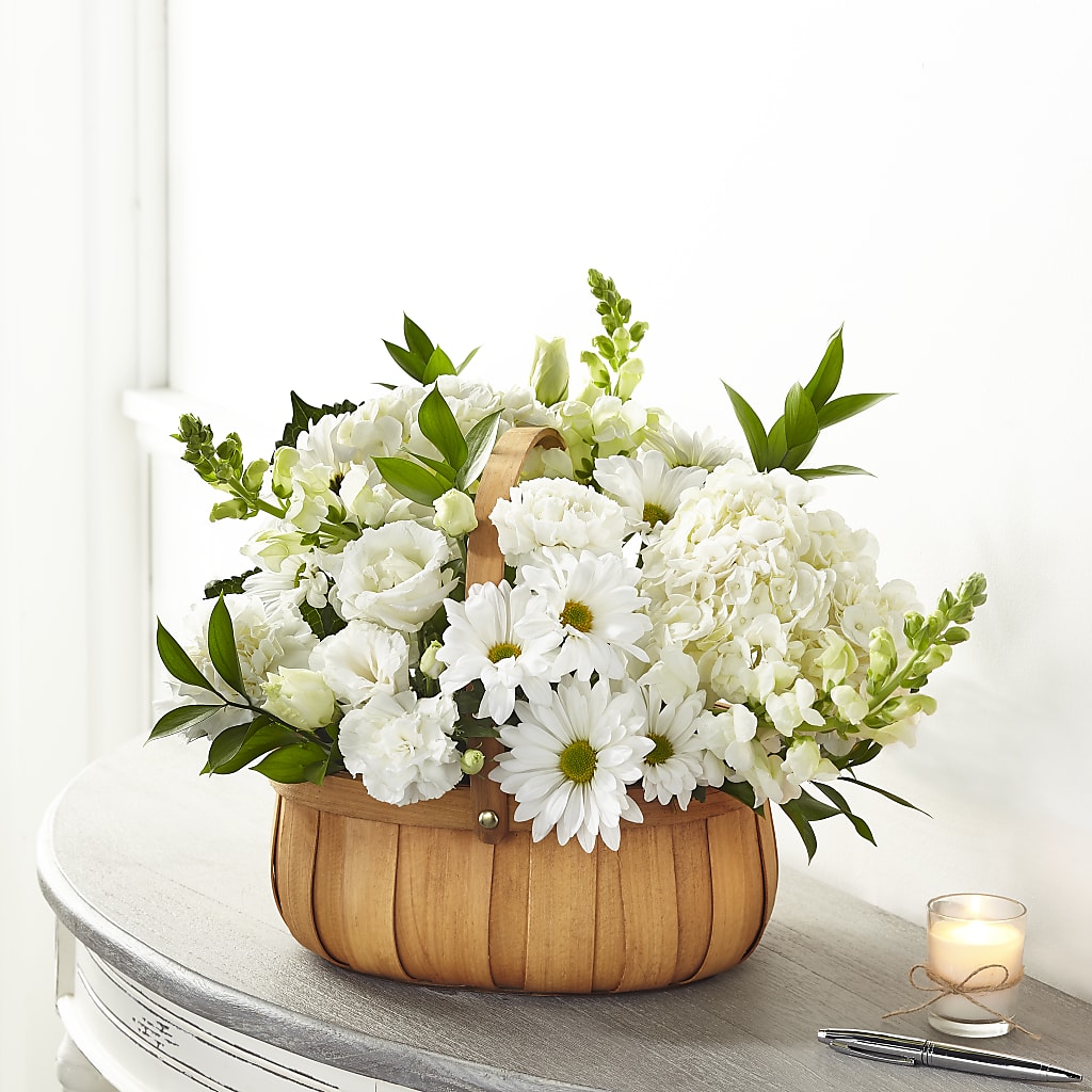 Pure Ivory Basket – AMCS FLOWERS & PERSONAL SERVICES LLC, Chesapeake VA