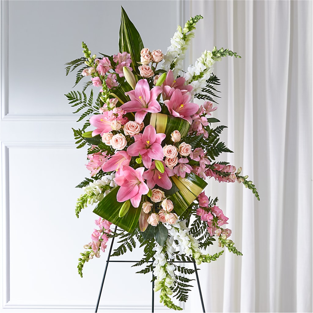 Elegant Embrace Standing Spray – AMCS FLOWERS & PERSONAL SERVICES LLC, Chesapeake VA