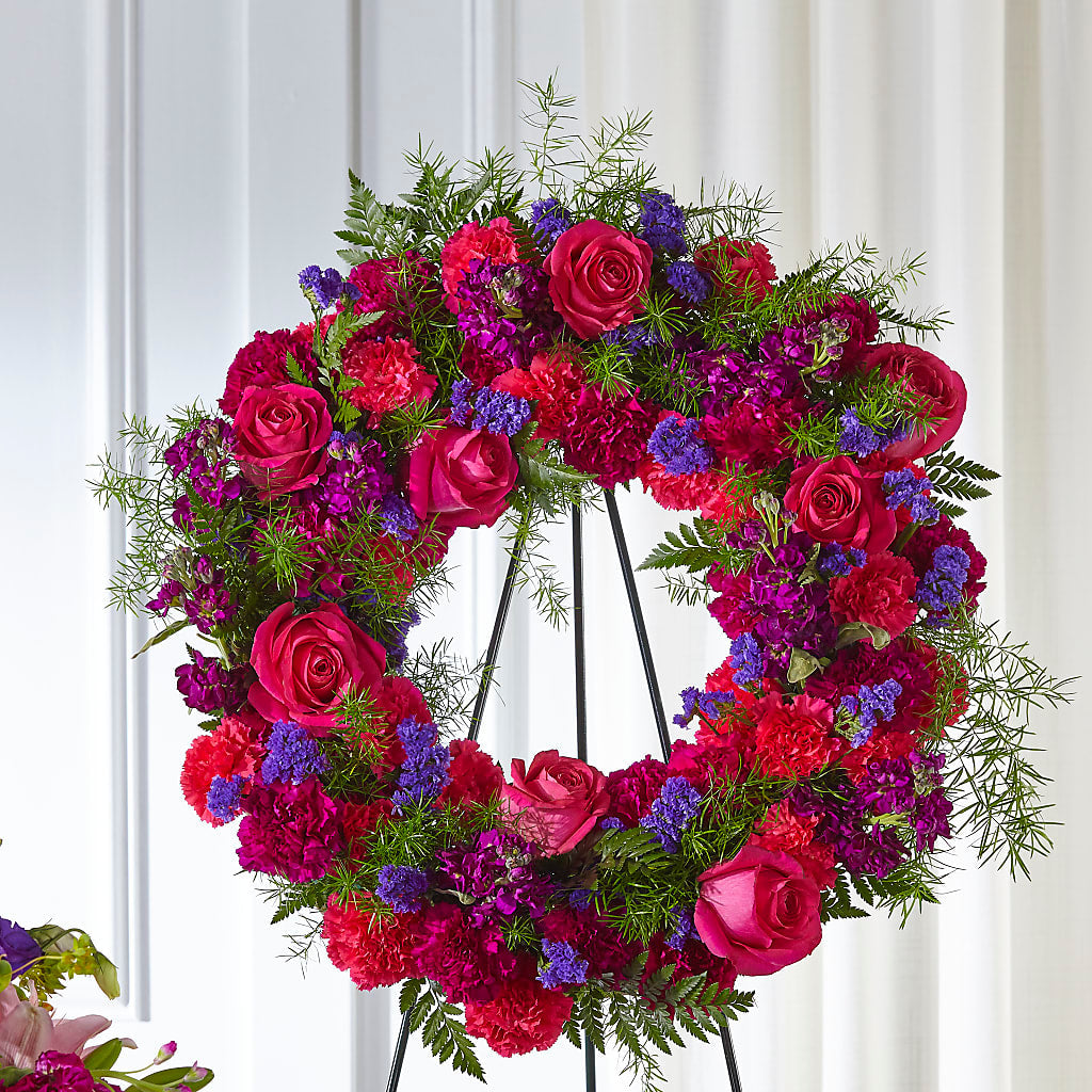 Calming Colors Wreath – AMCS FLOWERS & PERSONAL SERVICES LLC, Chesapeake VA