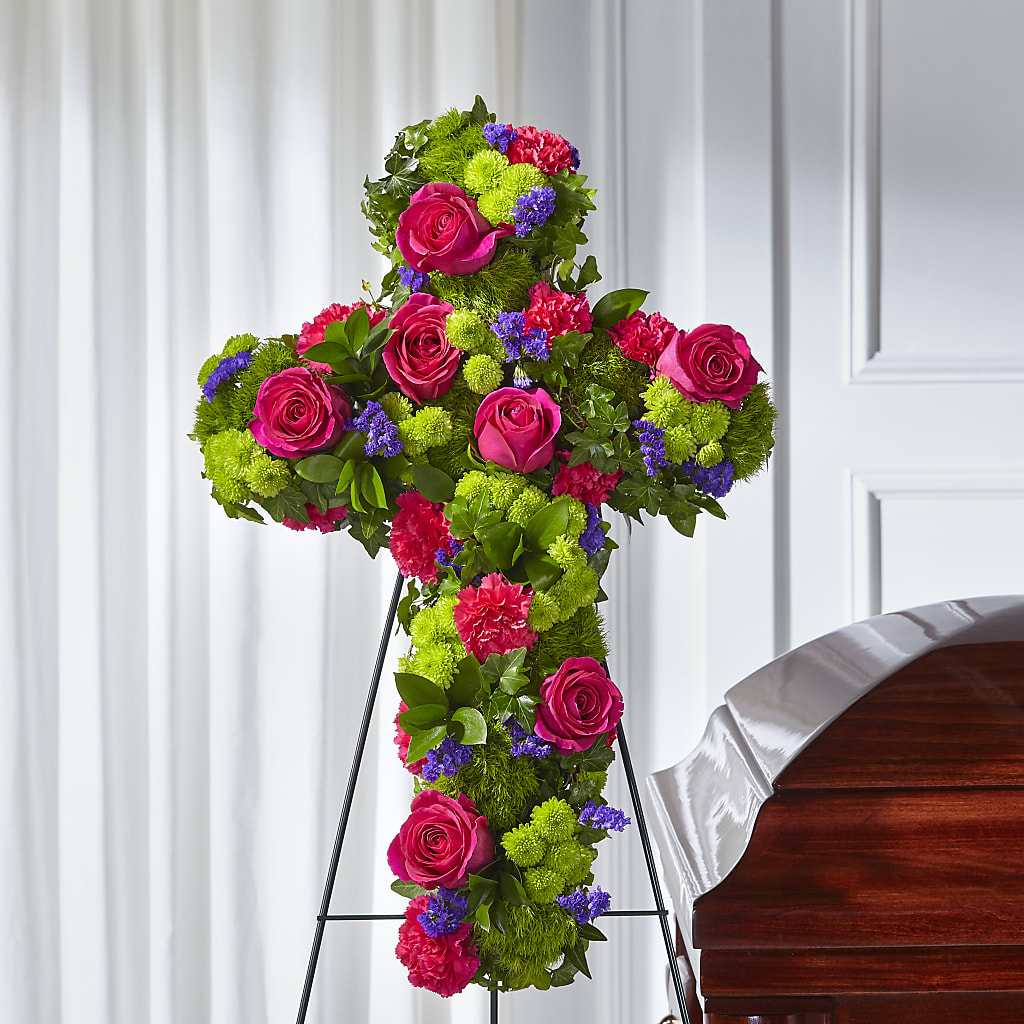 Tribute Rose Floral Cross – AMCS FLOWERS & PERSONAL SERVICES LLC, Chesapeake VA