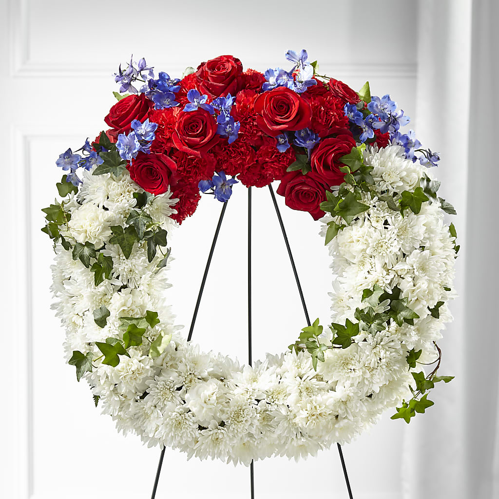 Patriotic Passion Wreath – AMCS FLOWERS & PERSONAL SERVICES LLC, Chesapeake VA