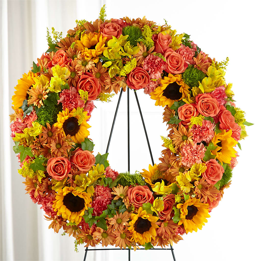 Autumnal Memories Wreath (Standard) – AMCS FLOWERS & PERSONAL SERVICES LLC, Chesapeake VA