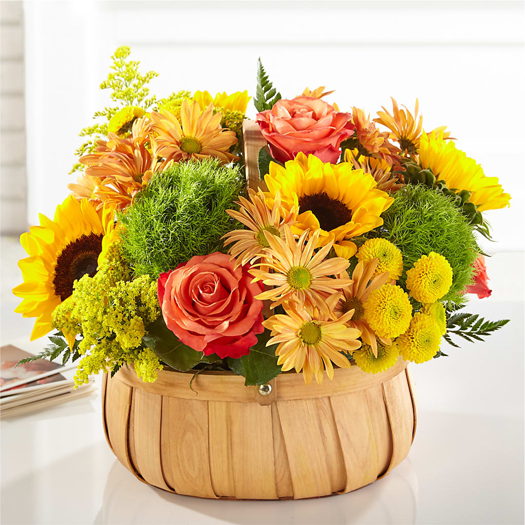 Harvest Sunflower Basket – AMCS FLOWERS & PERSONAL SERVICES LLC, Chesapeake VA