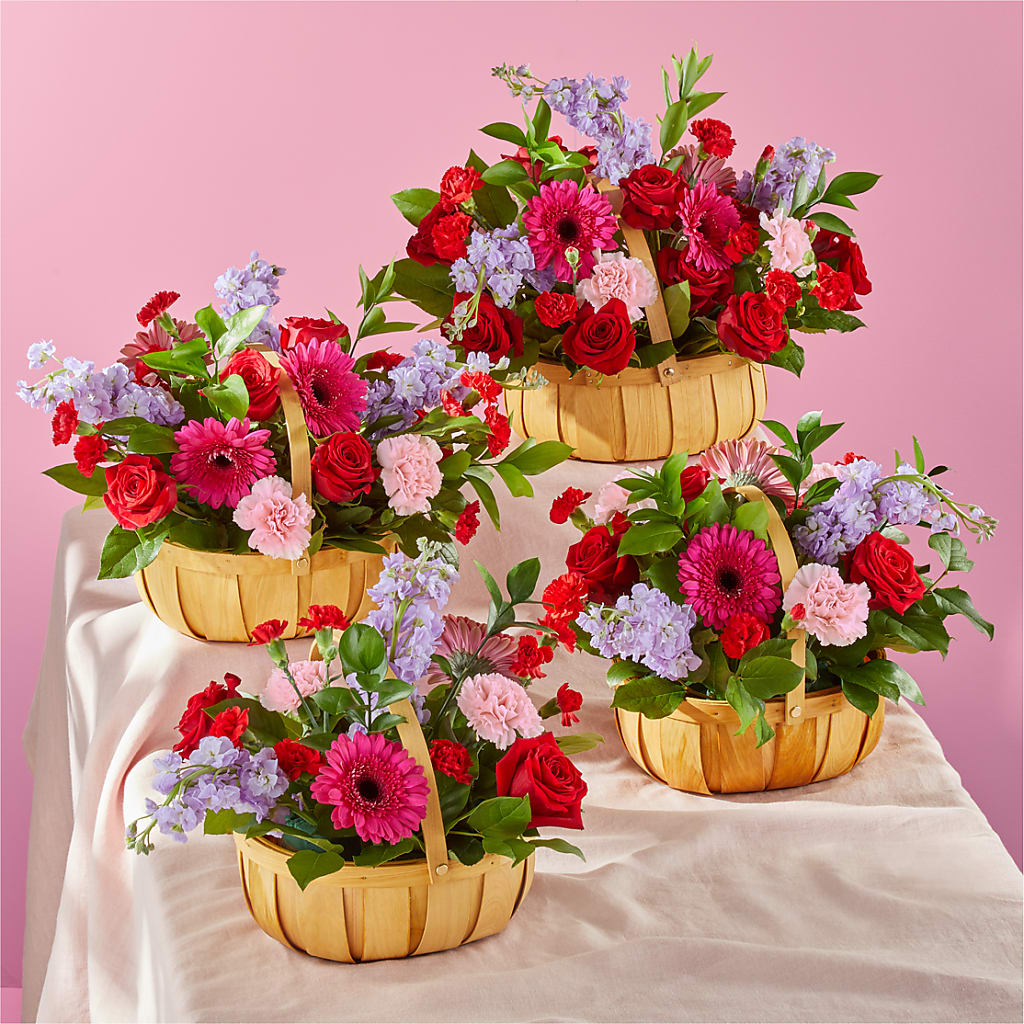 Pink Picnic Basket – AMCS FLOWERS & PERSONAL SERVICES LLC, Chesapeake VA