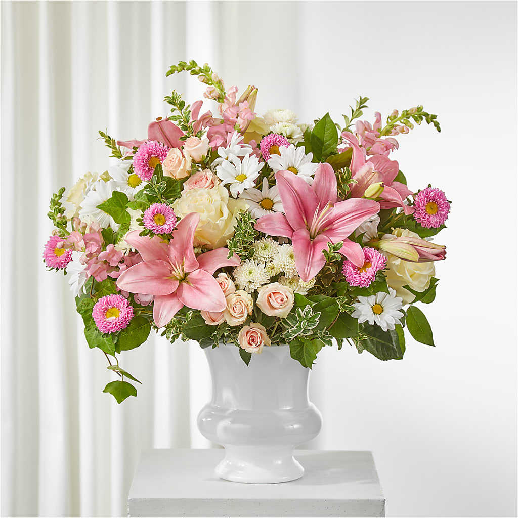 Empathetic Blooms Urn Arrangement – AMCS FLOWERS & PERSONAL SERVICES LLC, Chesapeake VA