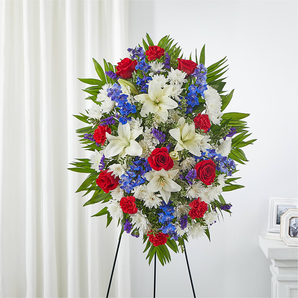 Cherished Service Standing Spray – AMCS FLOWERS & PERSONAL SERVICES LLC, Chesapeake VA