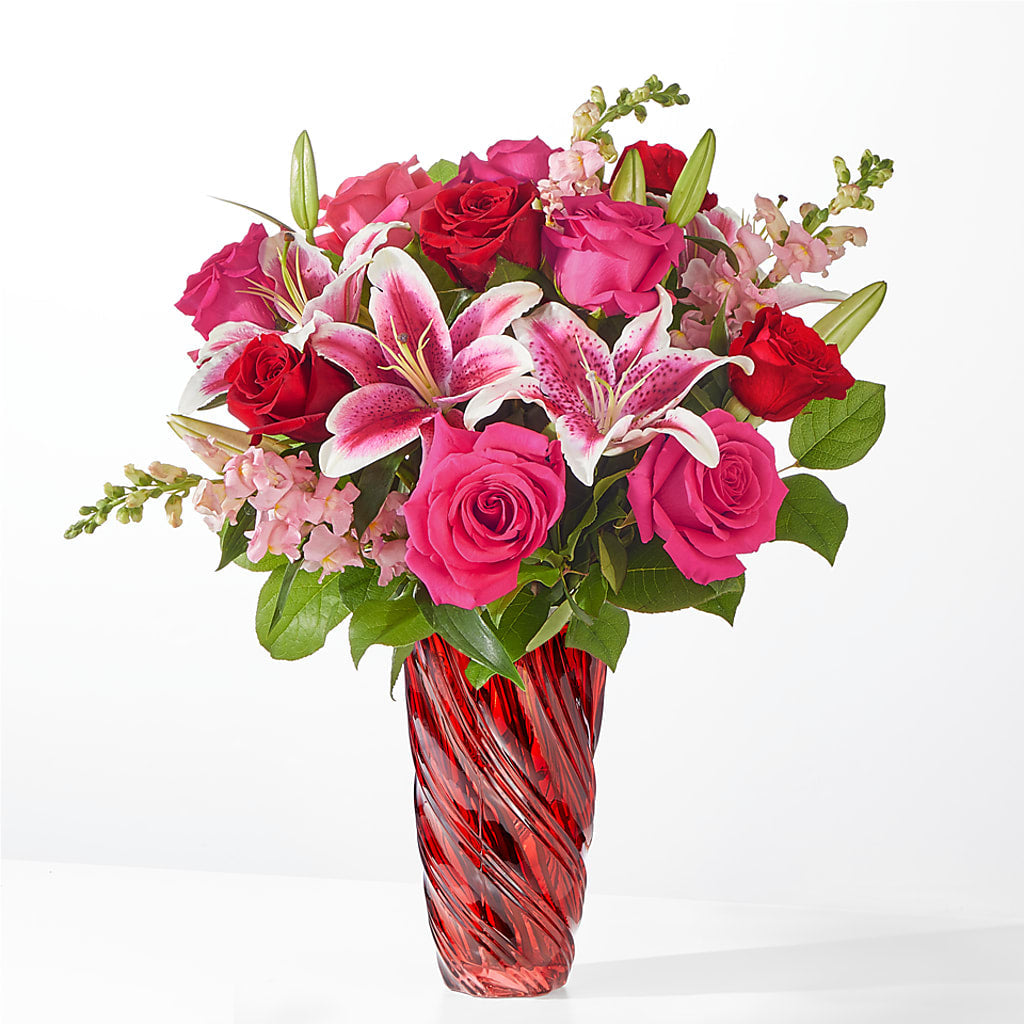 Always You Bouquet with Luxe Swirl Vase – AMCS FLOWERS & PERSONAL SERVICES LLC, Chesapeake VA