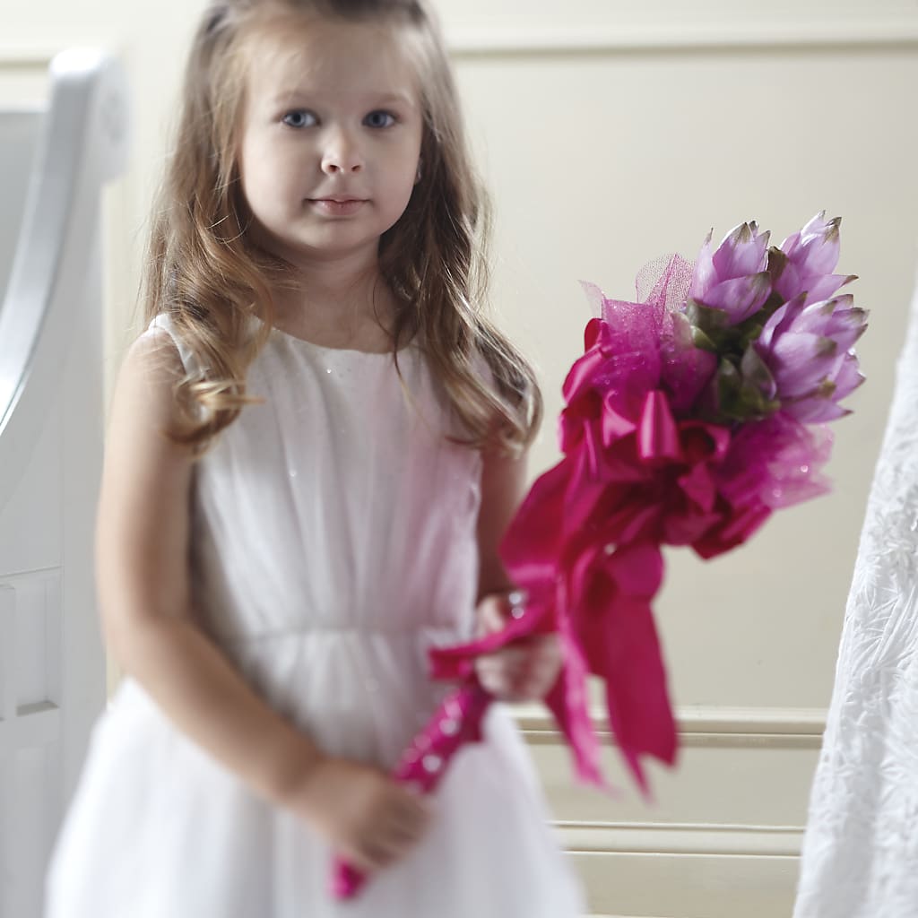 Sparkle Pink Flower Girl Bouquet – AMCS FLOWERS & PERSONAL SERVICES LLC, Chesapeake VA