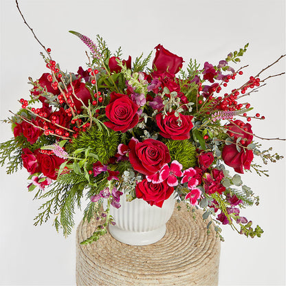 Big Red Bow Bouquet – AMCS FLOWERS & PERSONAL SERVICES LLC, Chesapeake VA