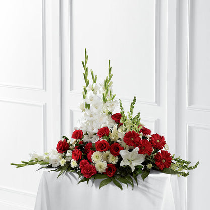 Crimson & White Arrangement – AMCS FLOWERS & PERSONAL SERVICES LLC, Chesapeake VA