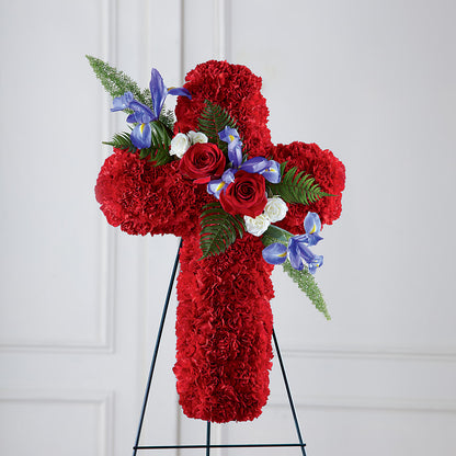 Faithful Hero Floral Cross – AMCS FLOWERS & PERSONAL SERVICES LLC, Chesapeake VA