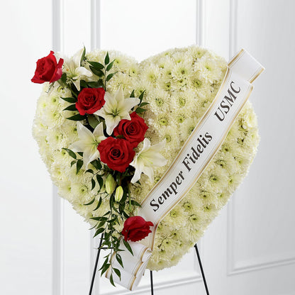 Heartfelt Hero Standing Heart – AMCS FLOWERS & PERSONAL SERVICES LLC, Chesapeake VA