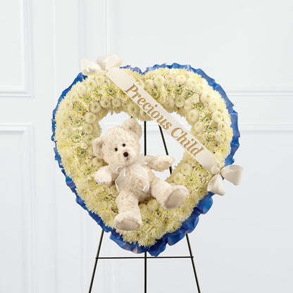 Precious Child Standing Heart – AMCS FLOWERS & PERSONAL SERVICES LLC, Chesapeake VA