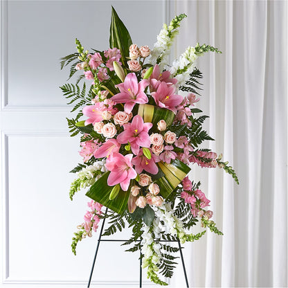 Elegant Embrace Standing Spray – AMCS FLOWERS & PERSONAL SERVICES LLC, Chesapeake VA
