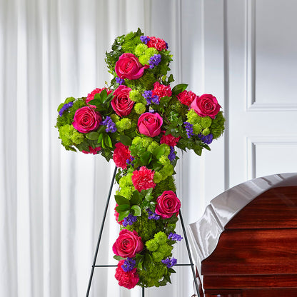 Tribute Rose Floral Cross – AMCS FLOWERS & PERSONAL SERVICES LLC, Chesapeake VA