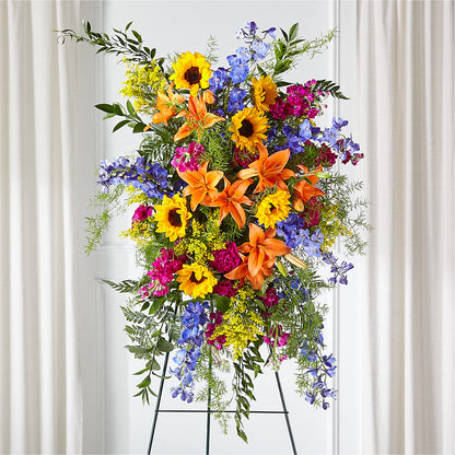 Sunlit Memories Standing Spray (Standard) – AMCS FLOWERS & PERSONAL SERVICES LLC, Chesapeake VA