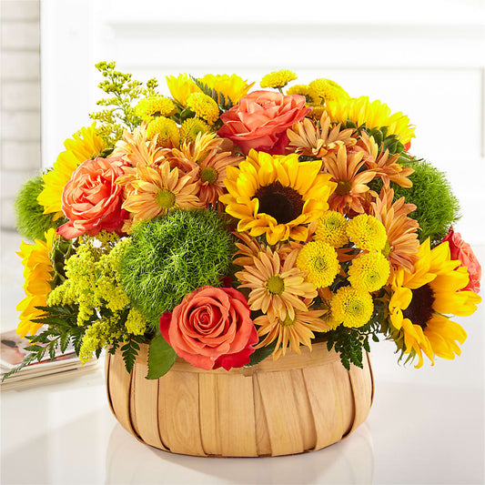 Harvest Sunflower Basket – AMCS FLOWERS & PERSONAL SERVICES LLC, Chesapeake VA