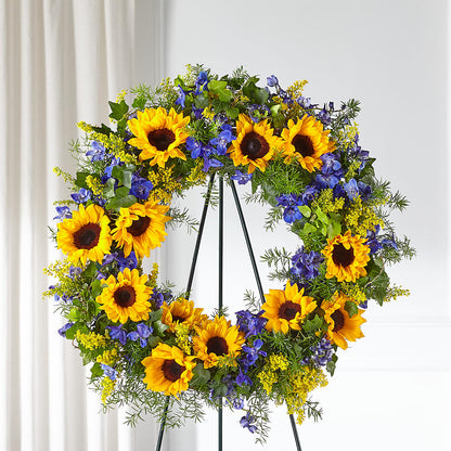 Bright Rays Wreath – AMCS FLOWERS & PERSONAL SERVICES LLC, Chesapeake VA