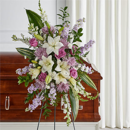 Grateful Hearts Standing Spray – AMCS FLOWERS & PERSONAL SERVICES LLC, Chesapeake VA
