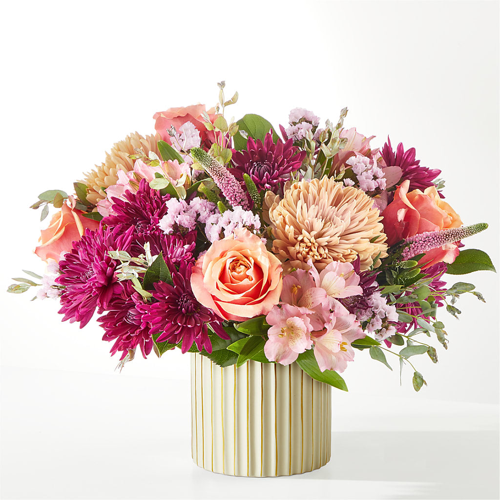 Berry Cobbler Bouquet with Ivory Vase – AMCS FLOWERS & PERSONAL SERVICES LLC, Chesapeake VA