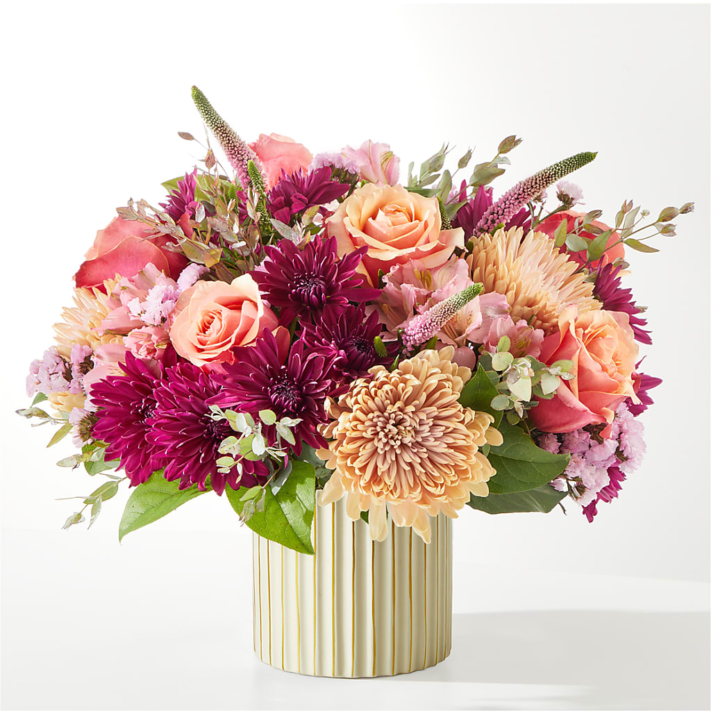 Berry Cobbler Bouquet with Ivory Vase – AMCS FLOWERS & PERSONAL SERVICES LLC, Chesapeake VA