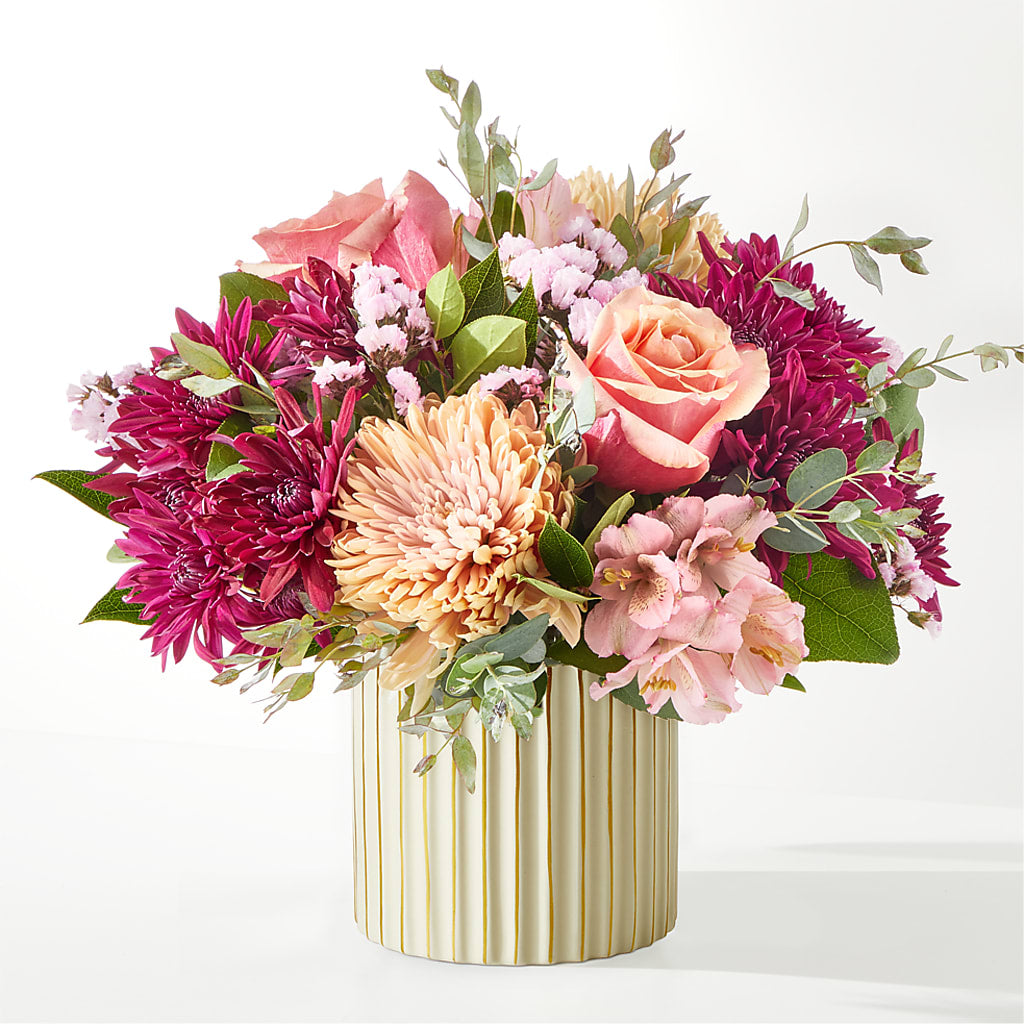 Berry Cobbler Bouquet with Ivory Vase – AMCS FLOWERS & PERSONAL SERVICES LLC, Chesapeake VA