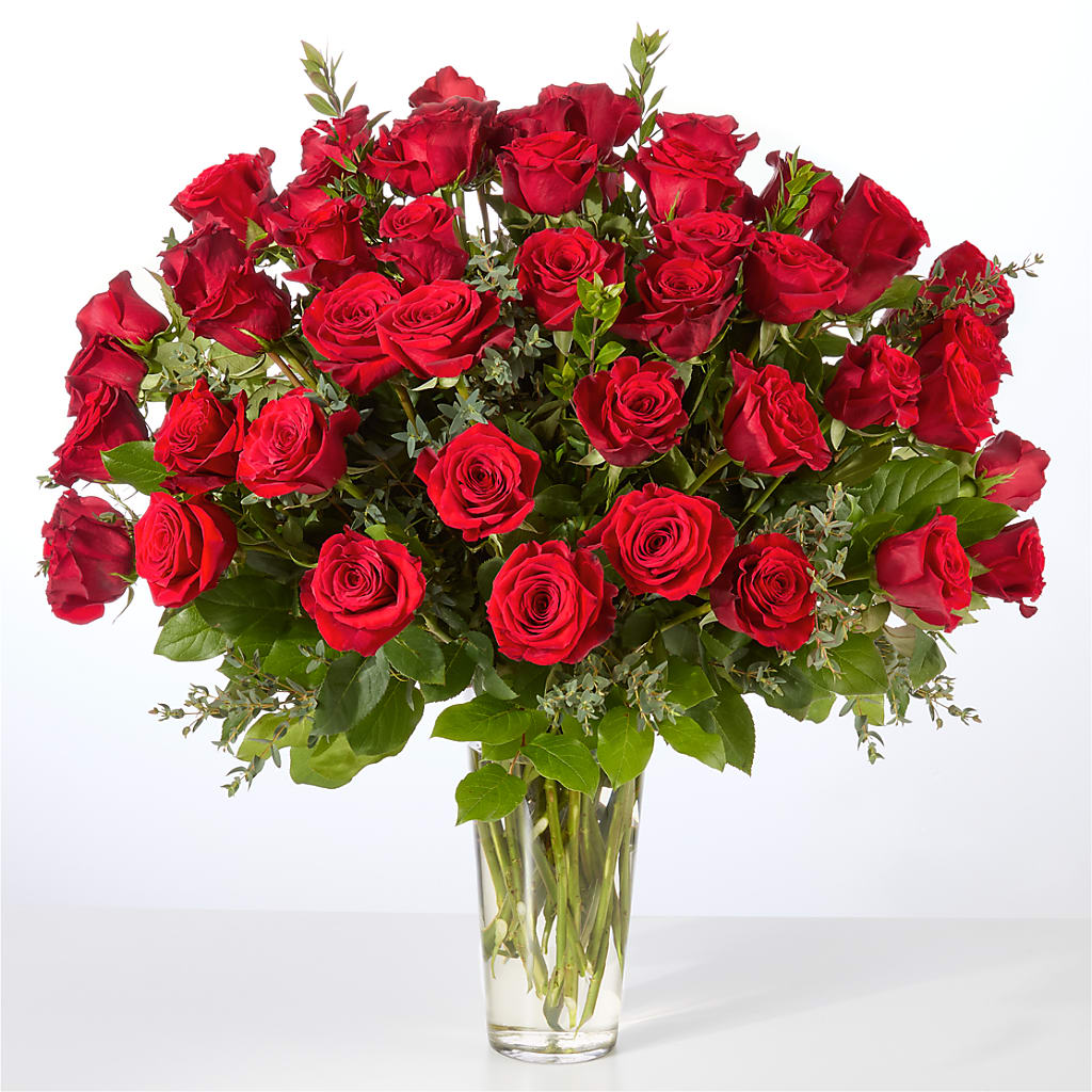 Forever Yours Fifty Stem Red Rose Bouquet – AMCS FLOWERS & PERSONAL SERVICES LLC, Chesapeake VA