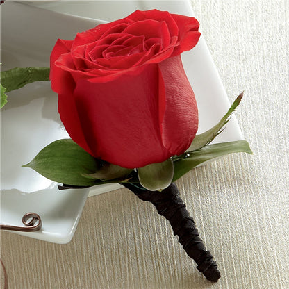 Red Rose Boutonniere – AMCS FLOWERS & PERSONAL SERVICES LLC, Chesapeake VA