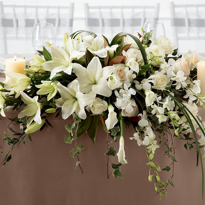 White Linen Arrangement – AMCS FLOWERS & PERSONAL SERVICES LLC, Chesapeake VA